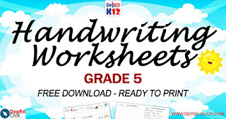 HANDWRITING WORKSHEETS for GRADE 5 (Free Download) - DepEd Click