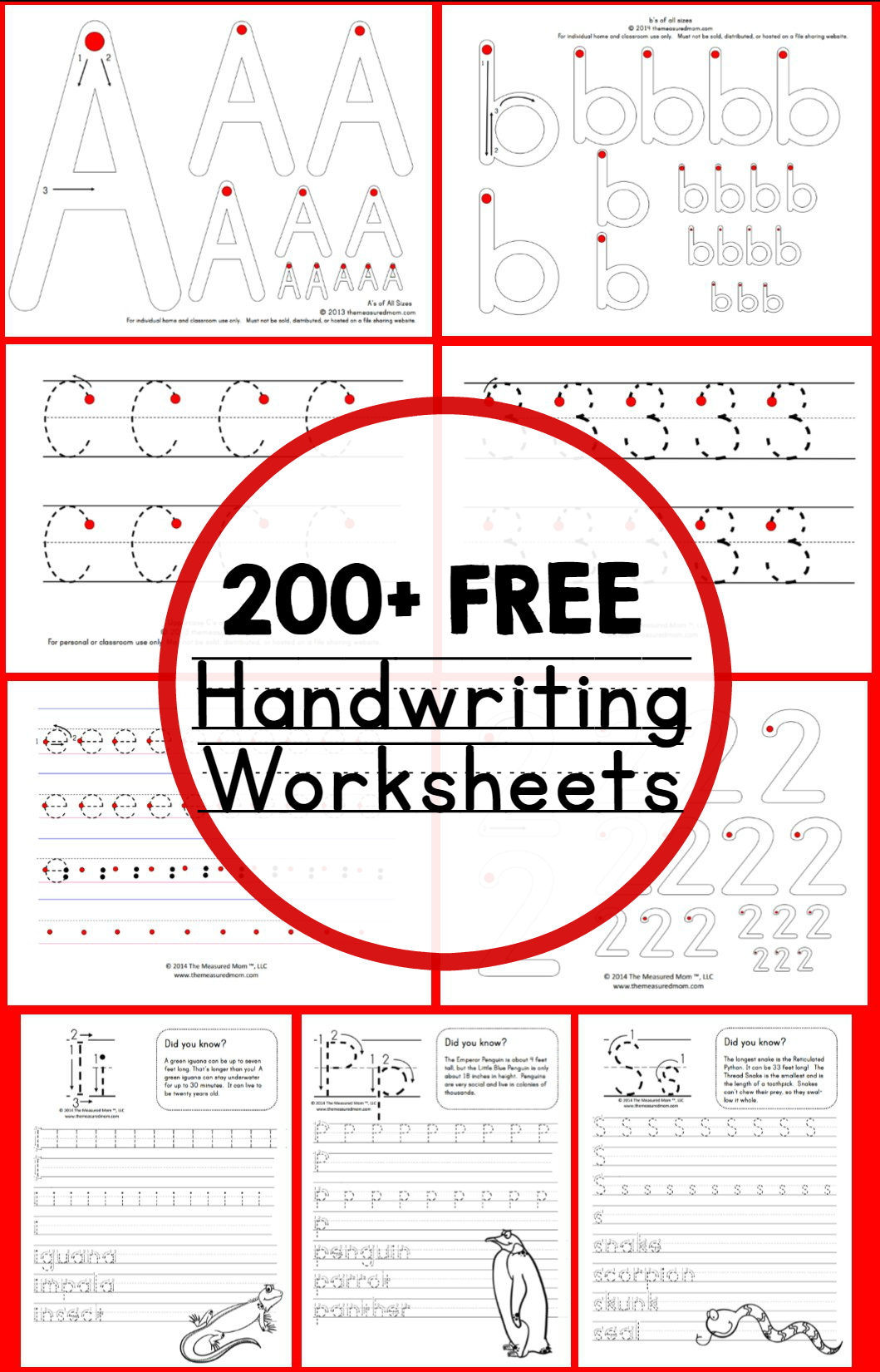 printable handwriting worksheets free