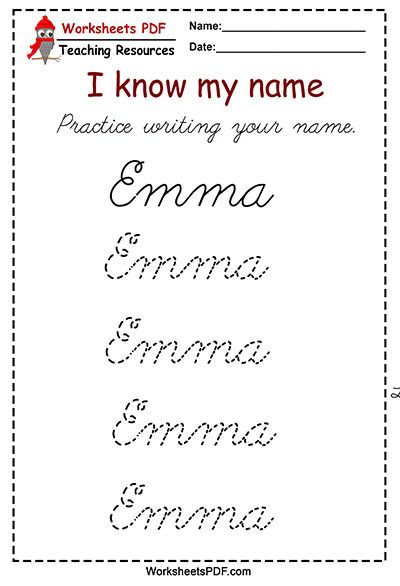 printable handwriting worksheets with name