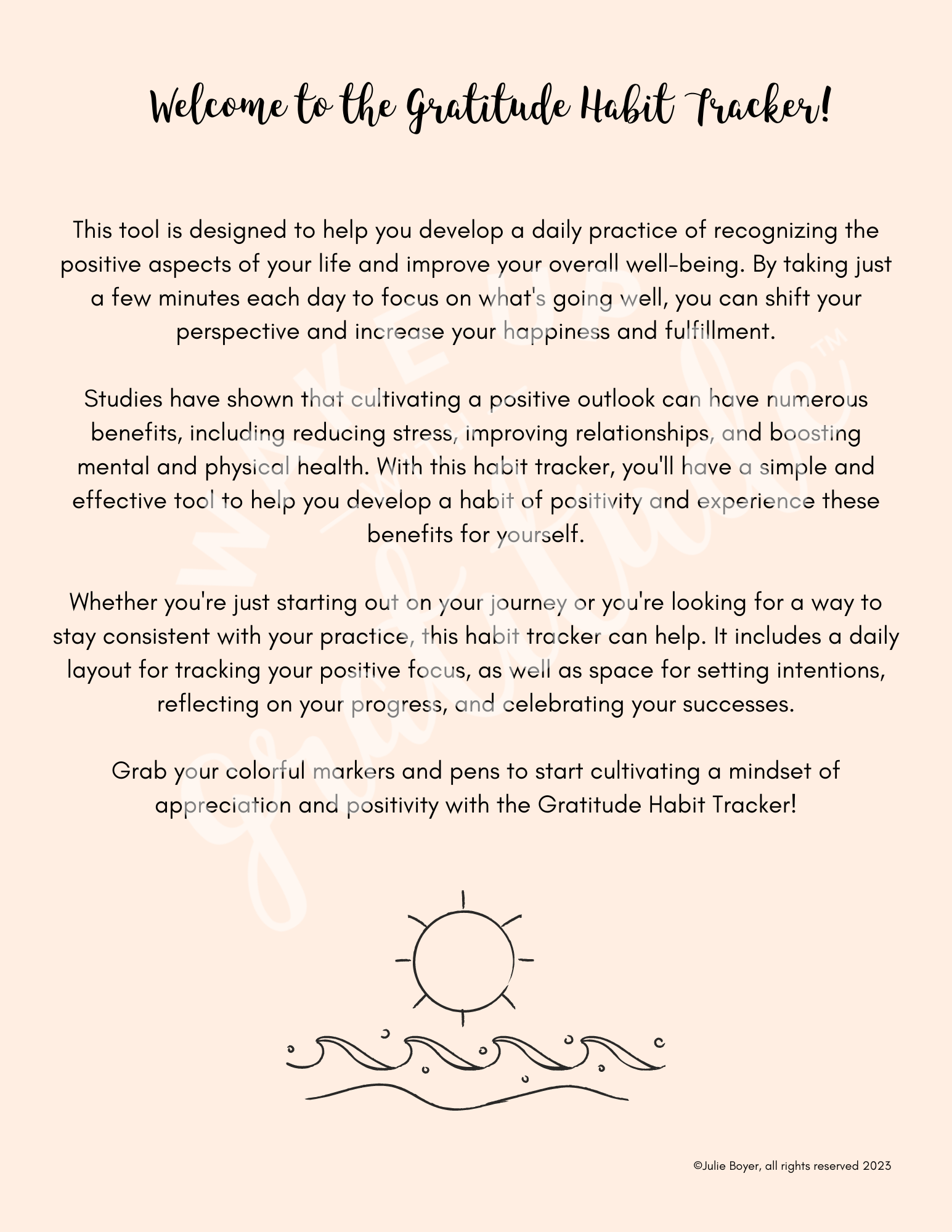 Printable Gratitude Habit Tracker: Daily Guided Journal for a ...