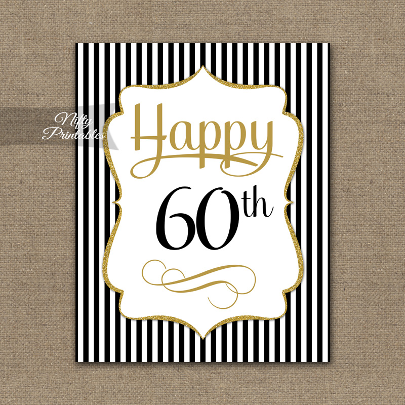 printable happy 60th birthday signs