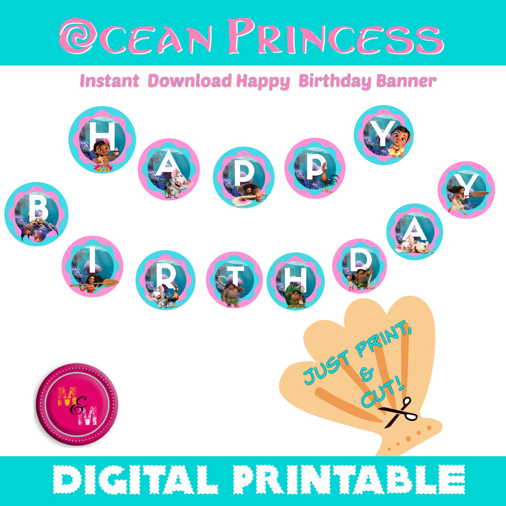 printable happy birthday banner princess