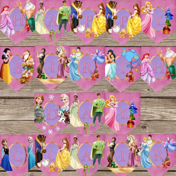 printable happy birthday banner princess
