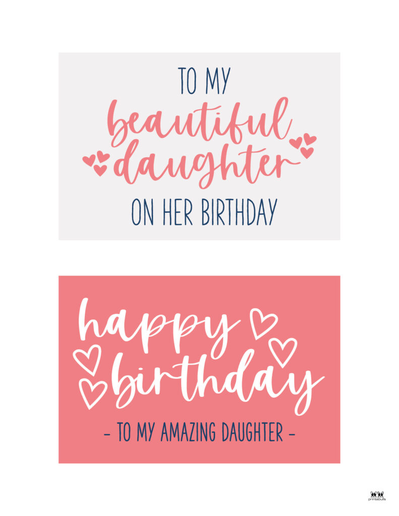 printable happy birthday cards for daughter