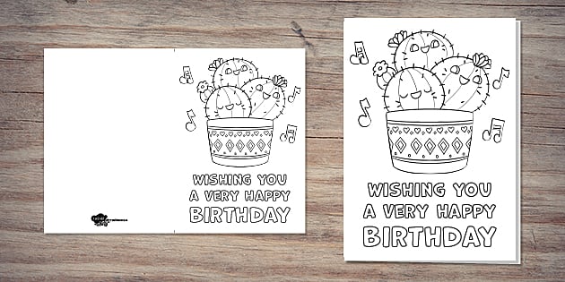 printable happy birthday cards to color