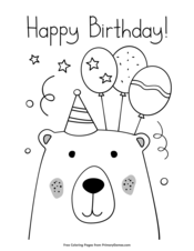 Happy Birthday Coloring Pages • FREE Printable PDF from PrimaryGames