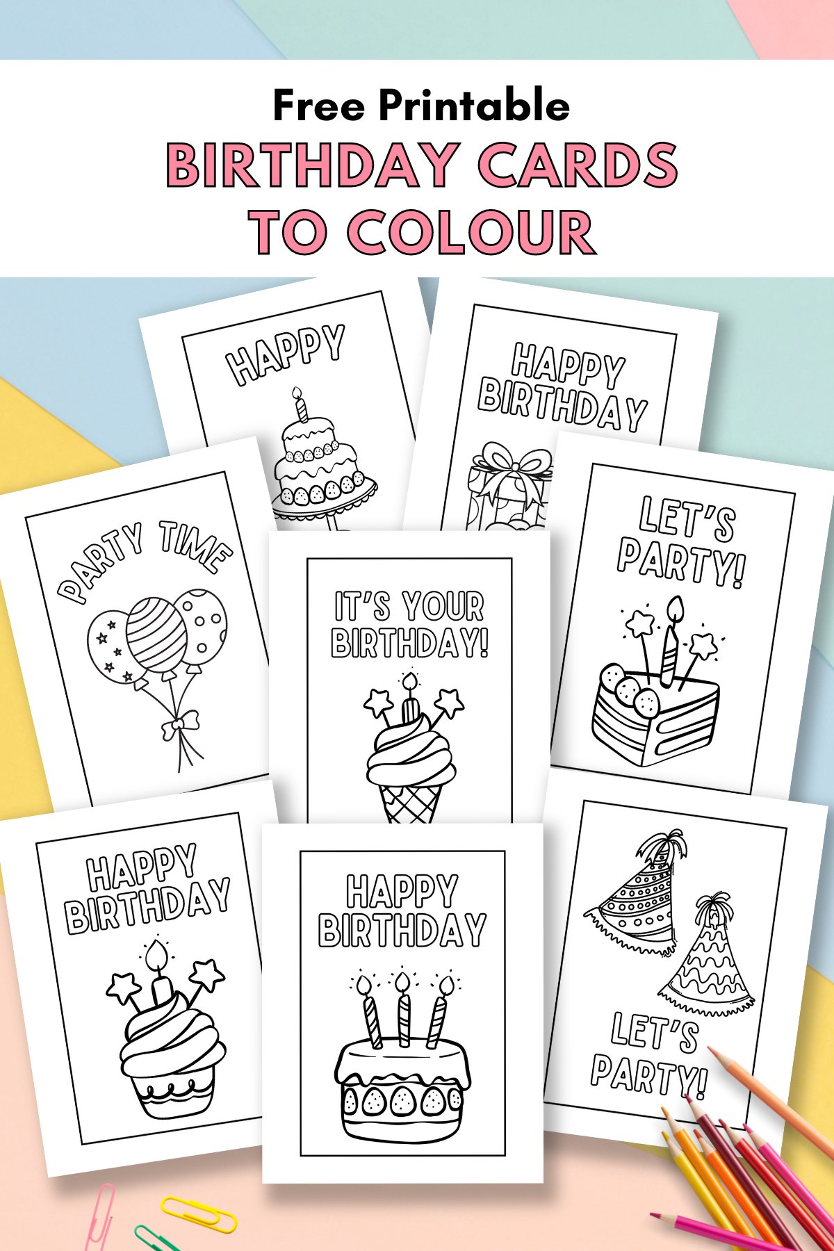 Foldable Printable Birthday Cards To Color Add A Little Adventure 