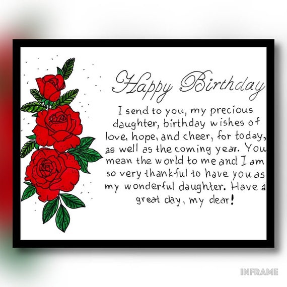 printable happy birthday daughter cards