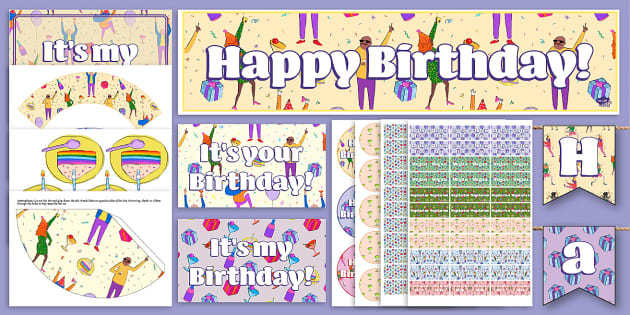 printable happy birthday desk decorations