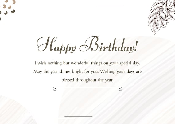 printable happy birthday message