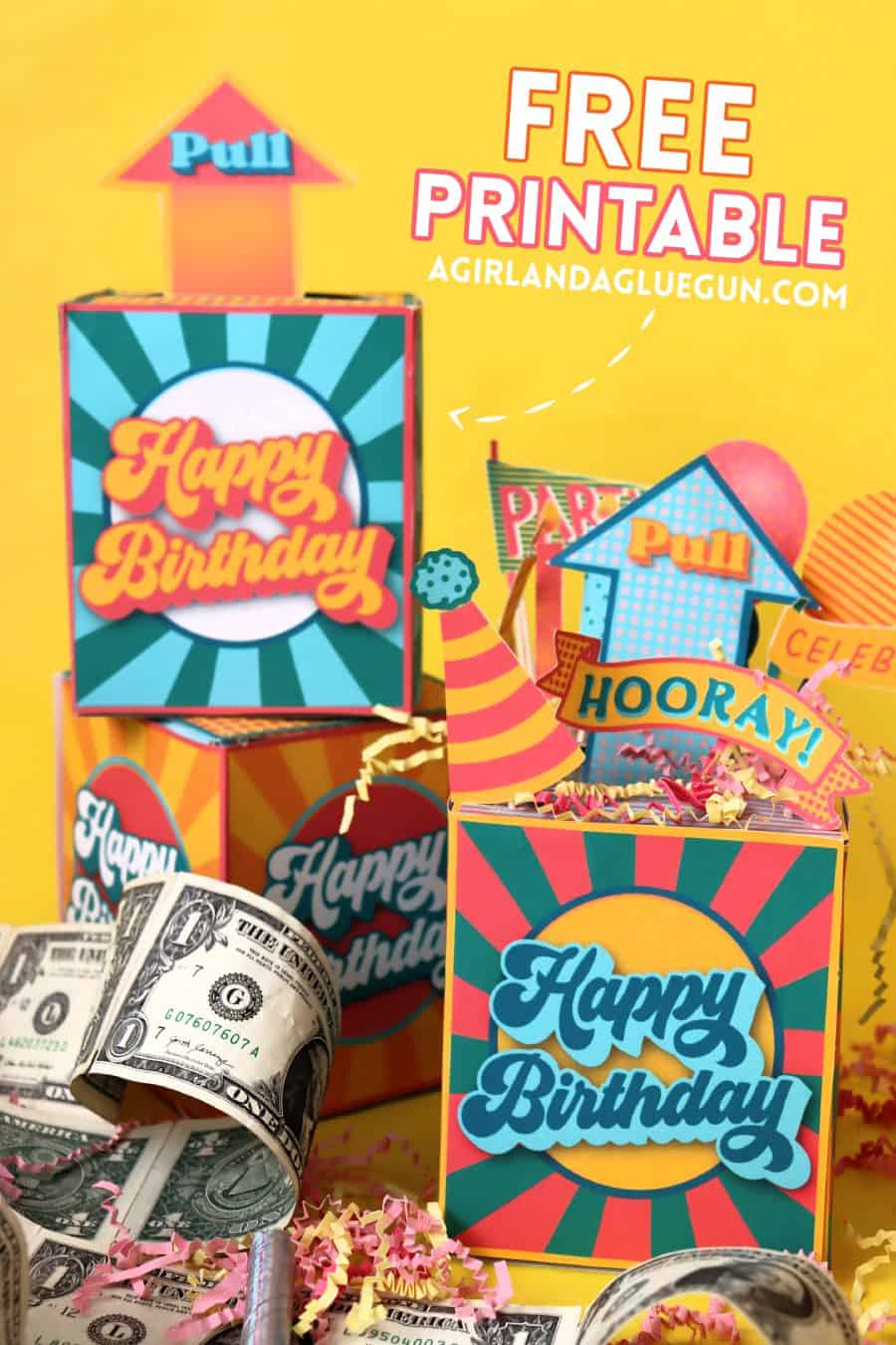 Money Birthday gift with free printables - A girl and a glue gun