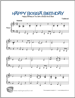 Happy “Bossa” Birthday | Easy Piano Sheet Music - MakingMusicFun.net