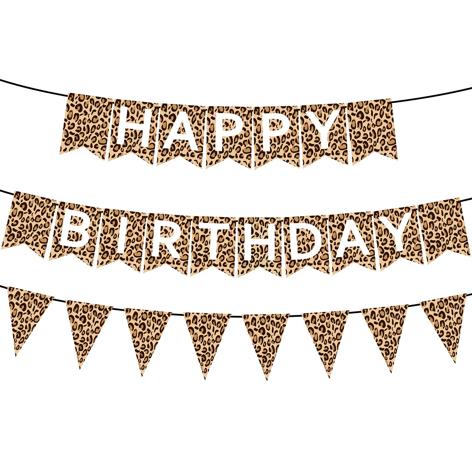Amazon.com: Leopard Print Happy Birthday Banner, Cheetah Print ...