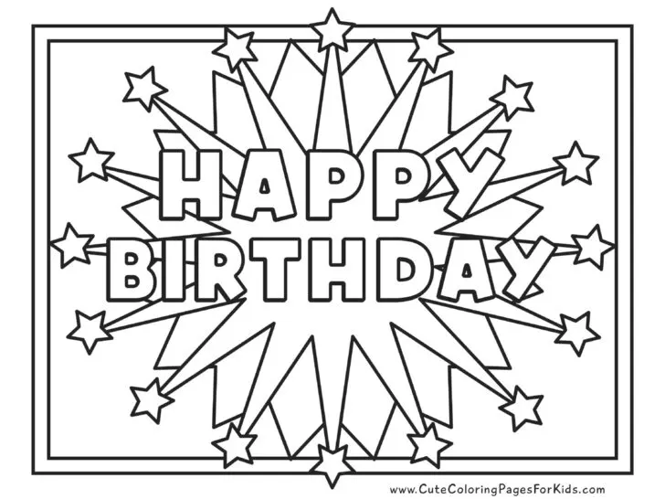 printable happy birthday pictures to color