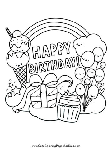 printable happy birthday pictures to color