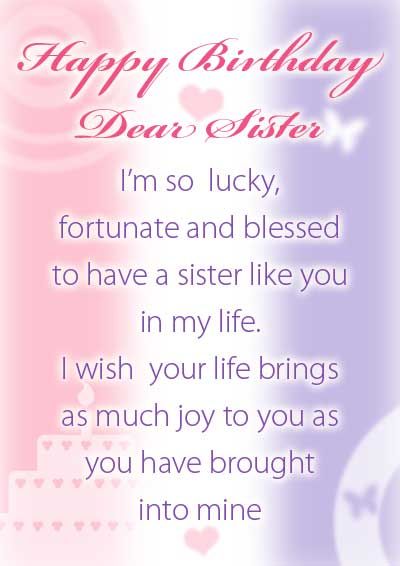 Birthday Greeting Sister | Birthday wishes for sister, Happy ...
