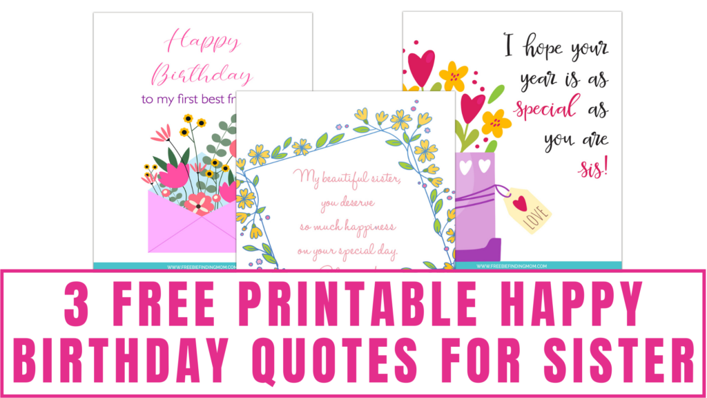 printable happy birthday sister