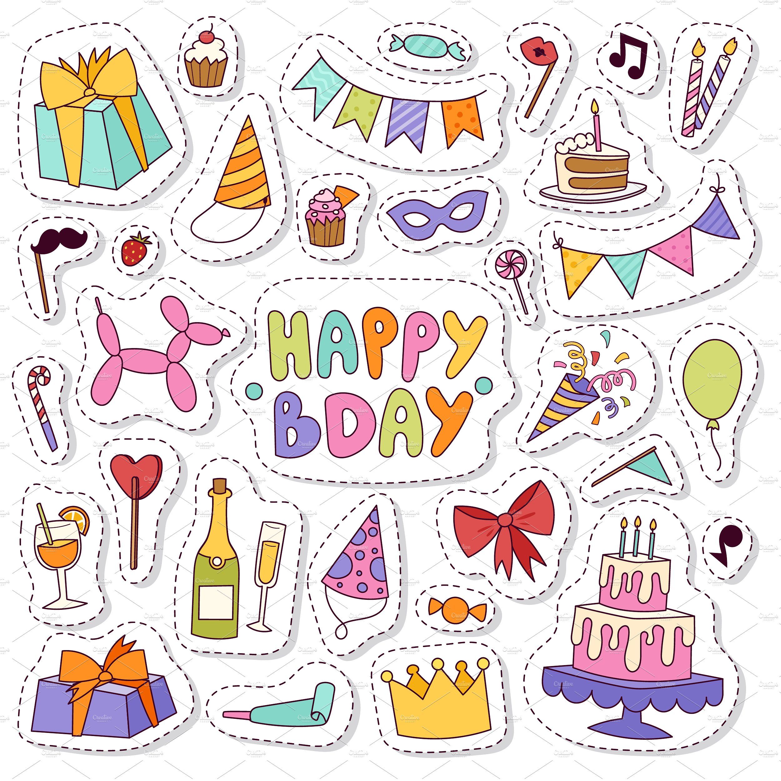 Korean Bear Stickers PNG Picture, Cute Korean Bear Happy Birthday ...