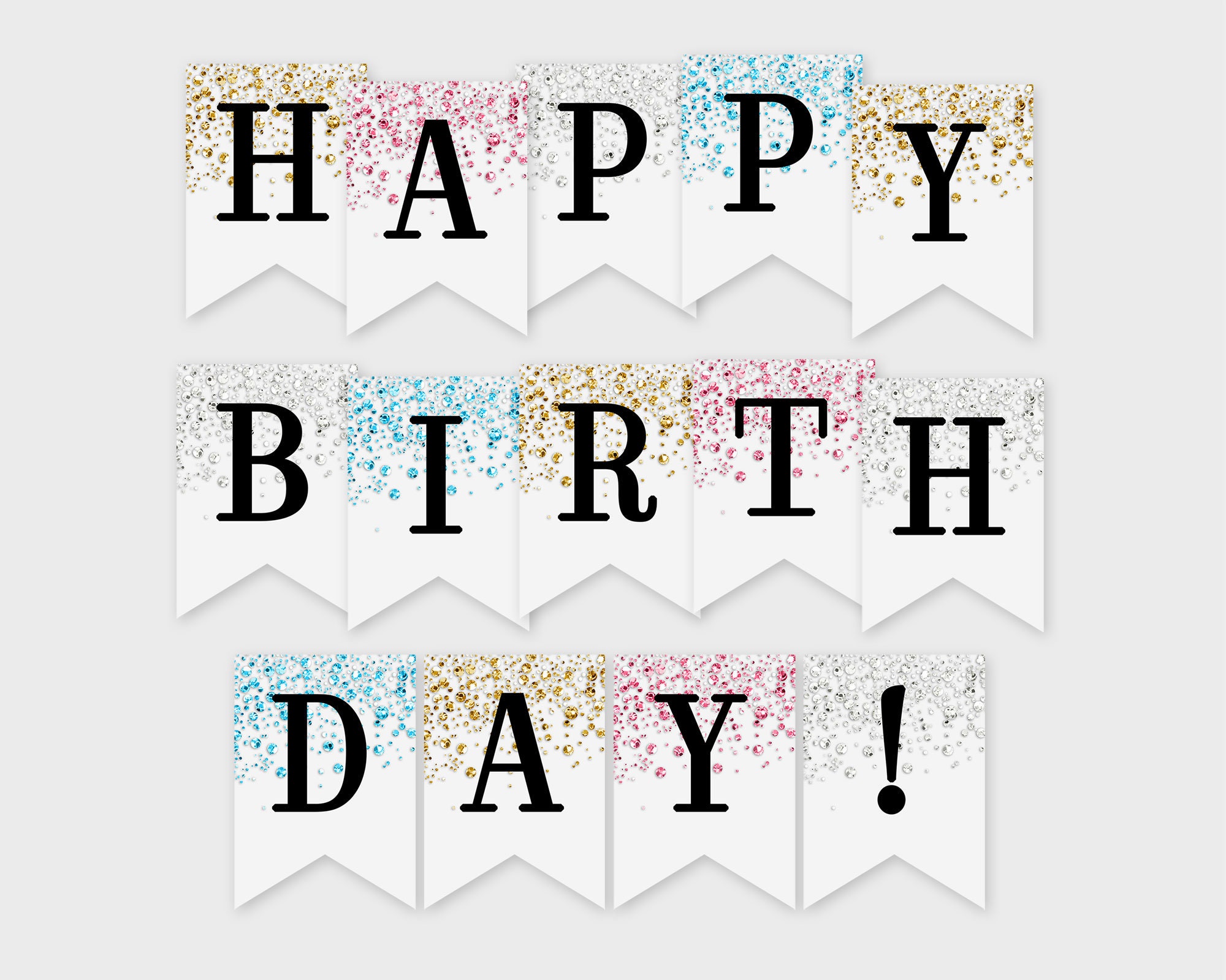printable happy birthday triangle banner
