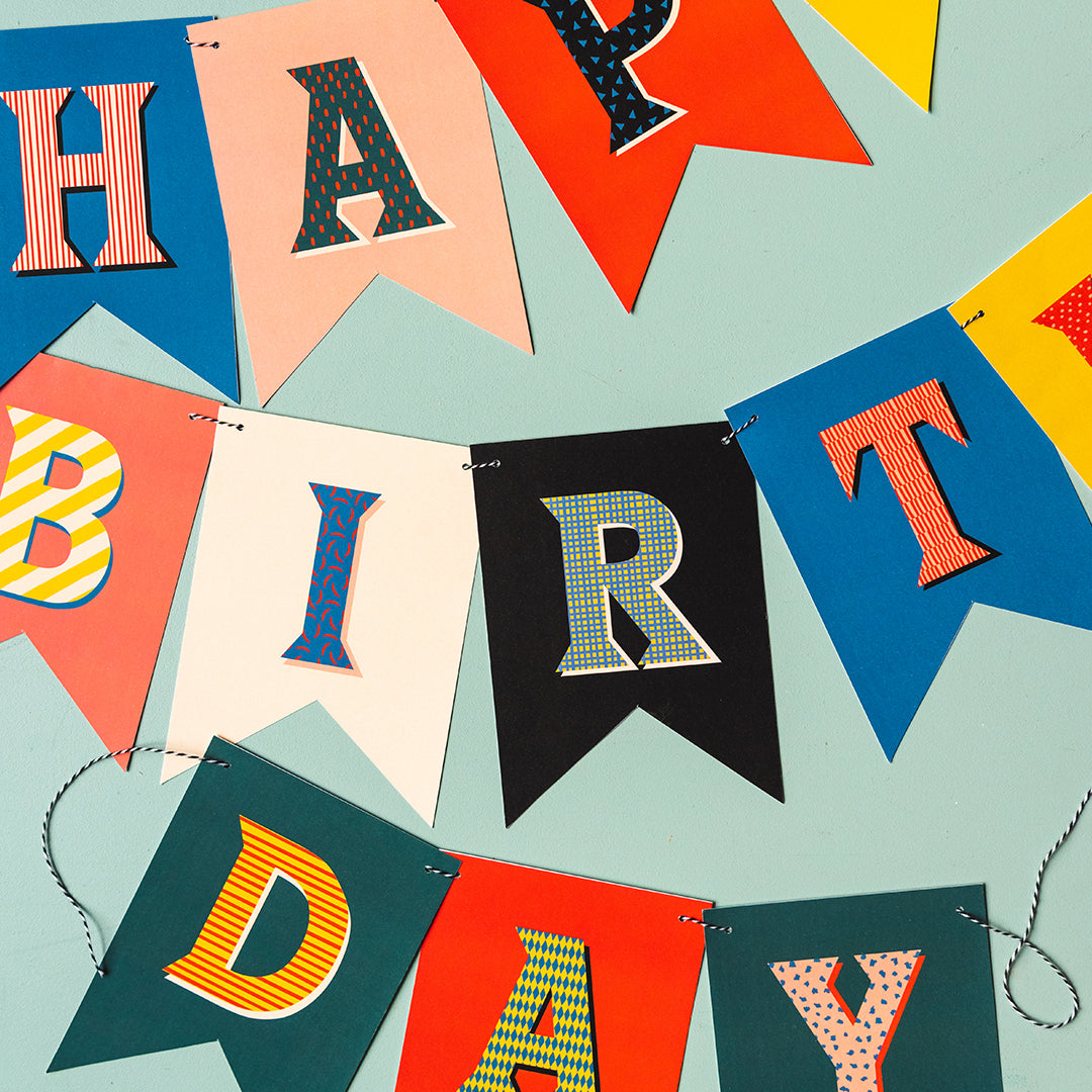 printable happy birthday triangle banner