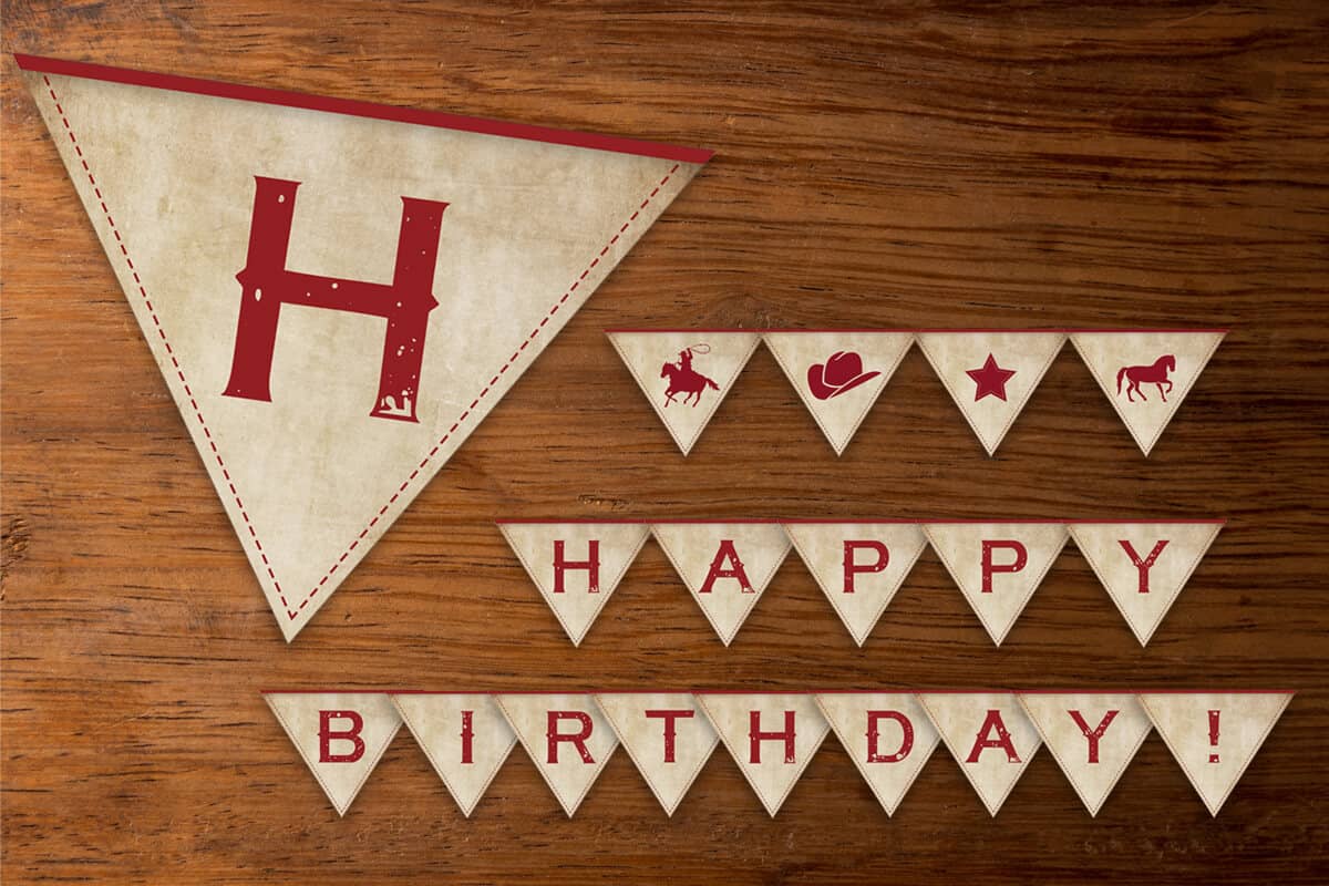 printable happy birthday triangle banner