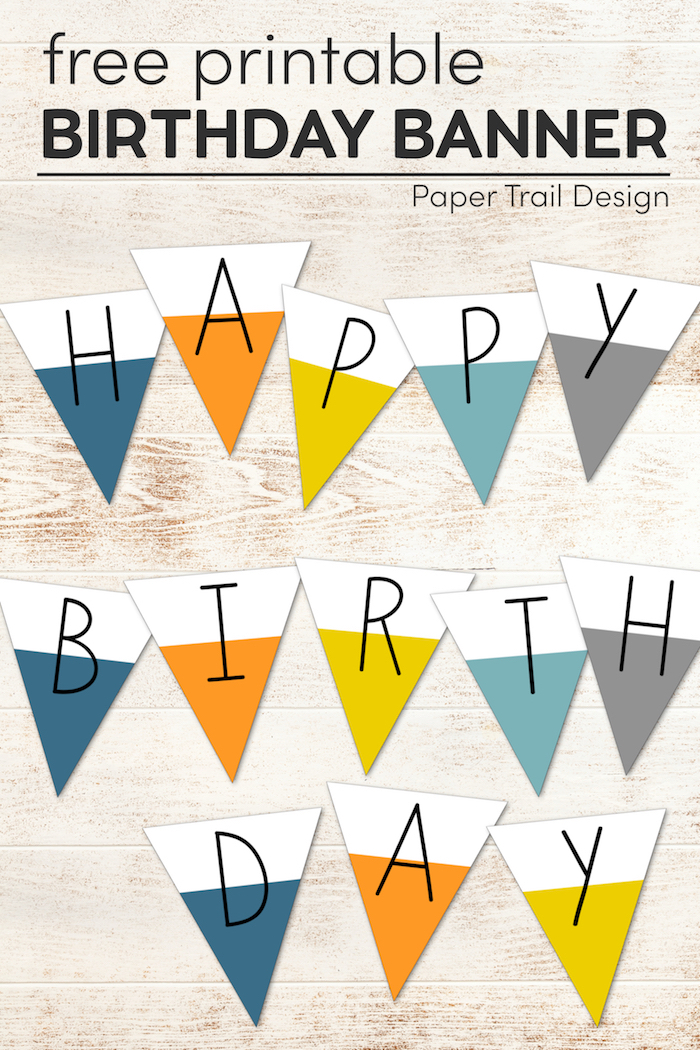 printable happy birthday triangle banner