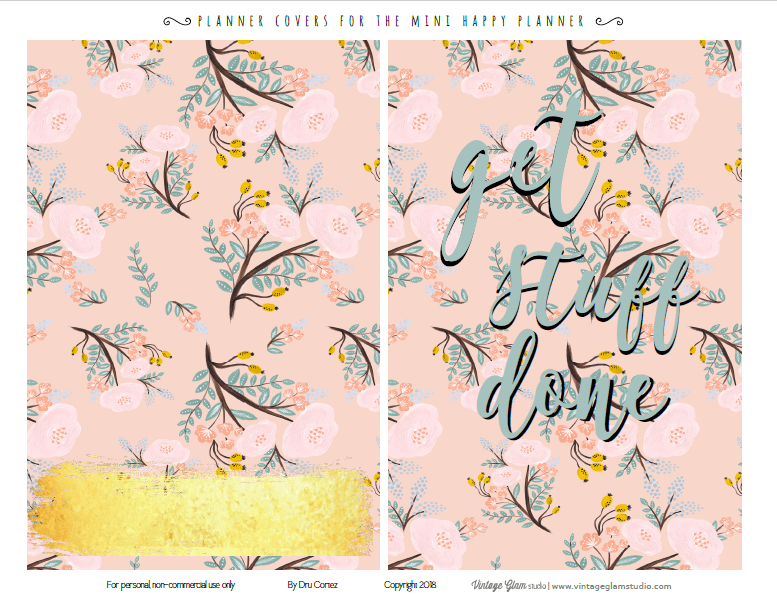 Mini Happy Planner Blush Floral Planner Stickers -