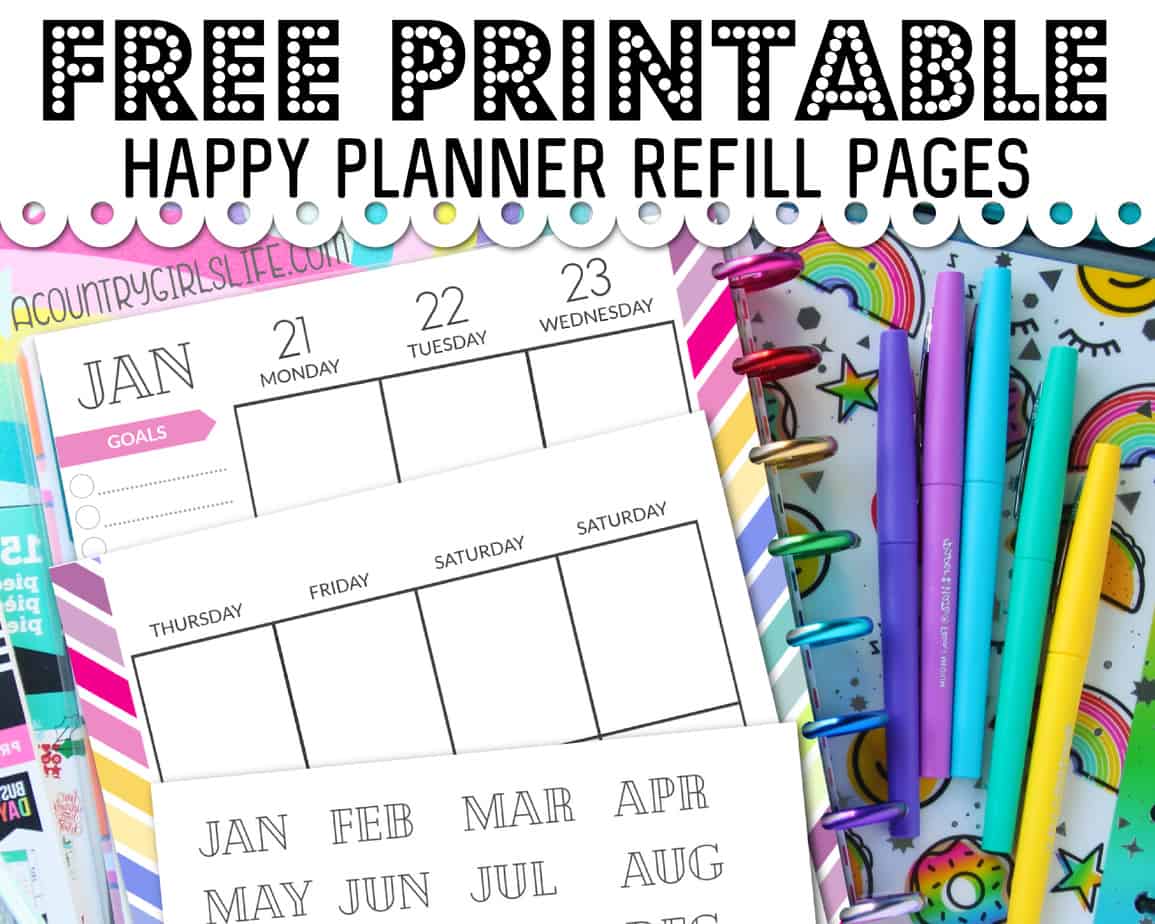 printable happy planner layouts