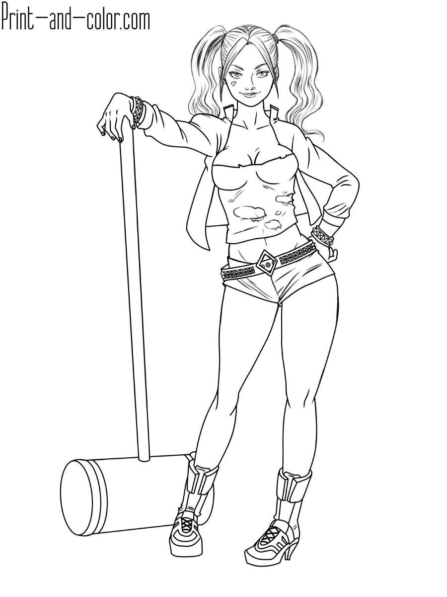 Harley Quinn coloring pages | Print and Color.com