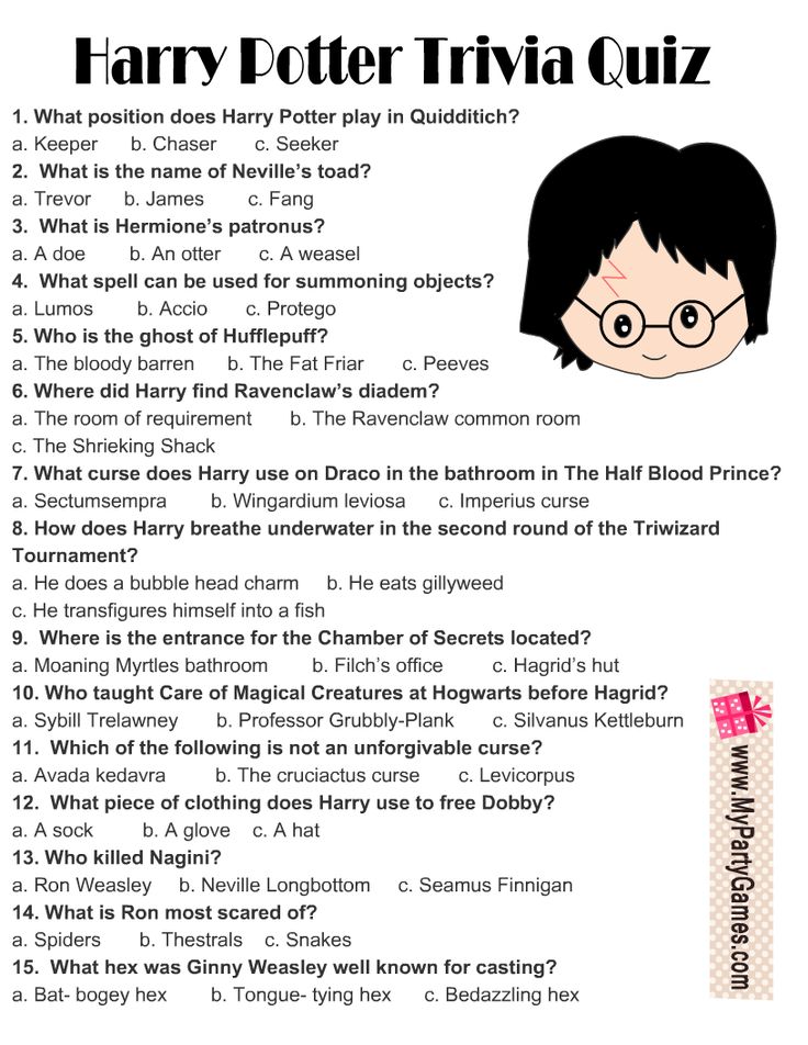printable harry potter quiz questions