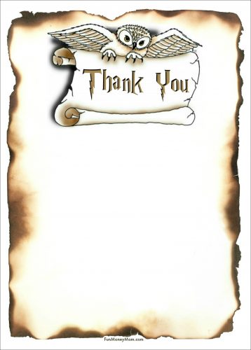 printable harry potter thank you cards