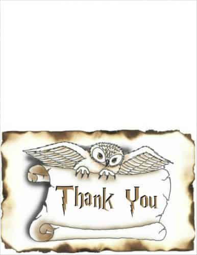 printable harry potter thank you cards