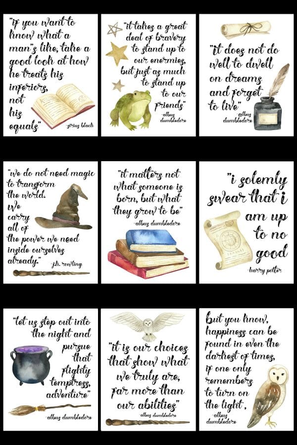 printable harry potter thank you cards