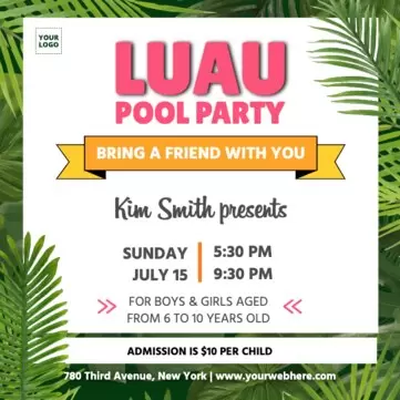 printable hawaiian party invitations