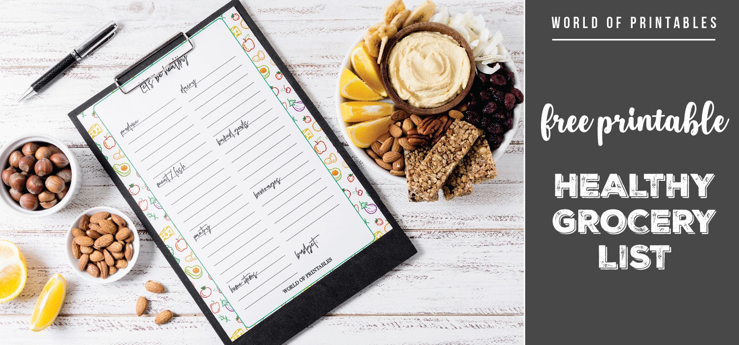printable healthy grocery list on a budget