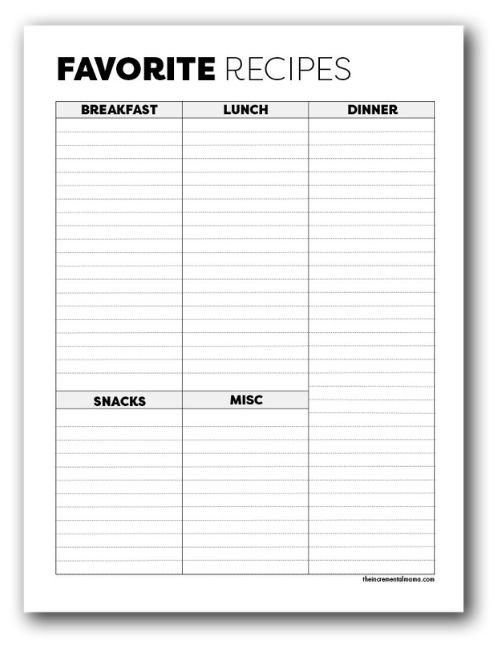 Free Printable Weekly Meal Planner &  Grocery List