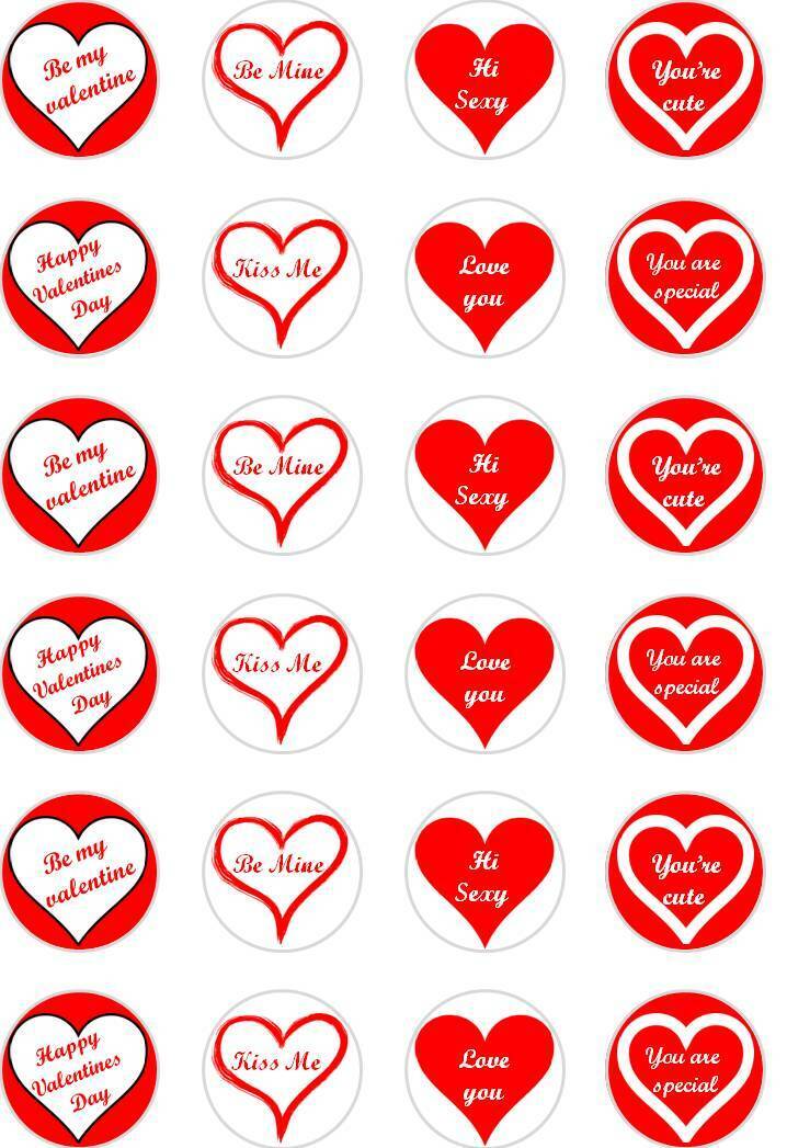 printable heart cupcake toppers