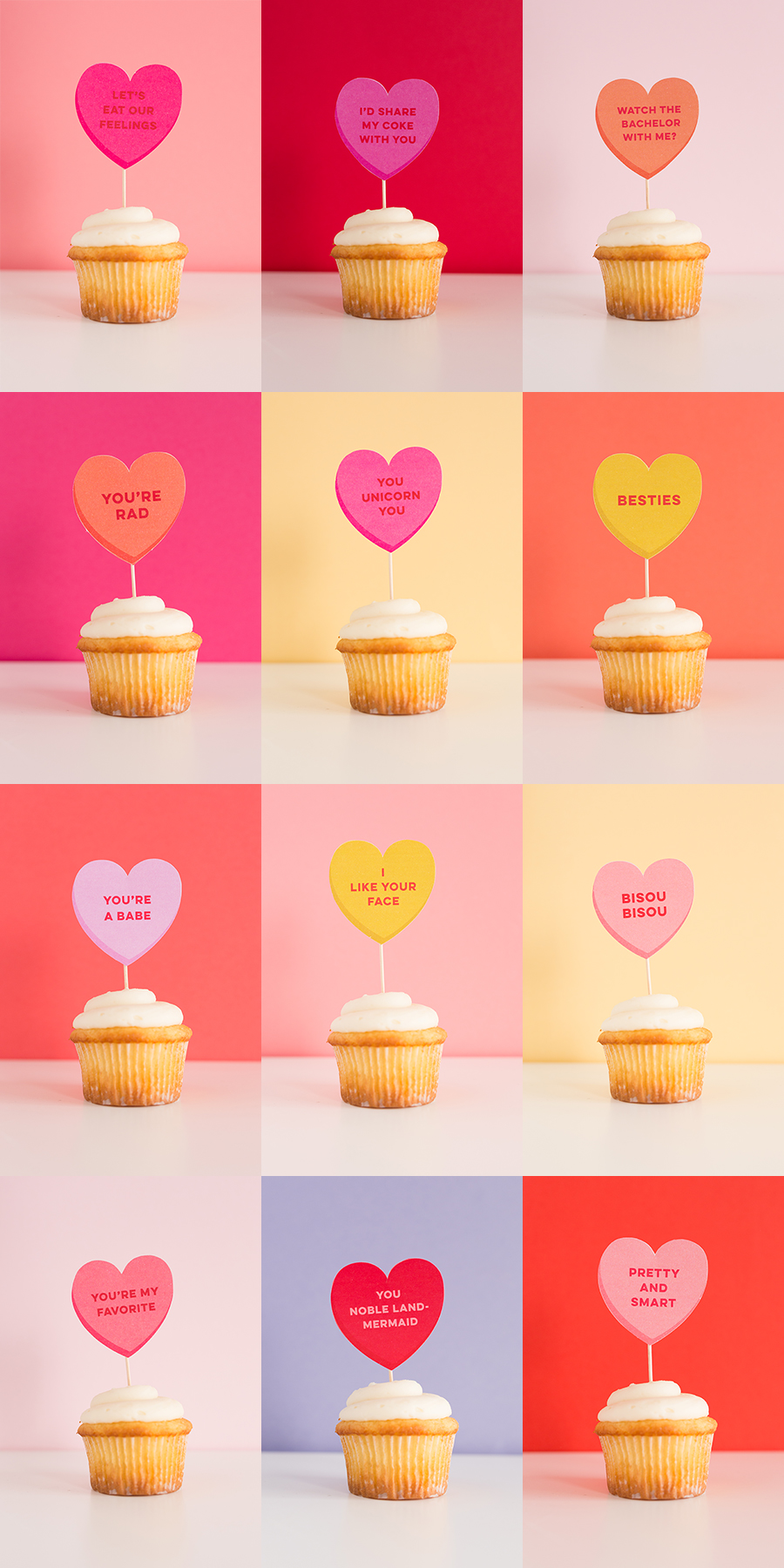 printable heart cupcake toppers