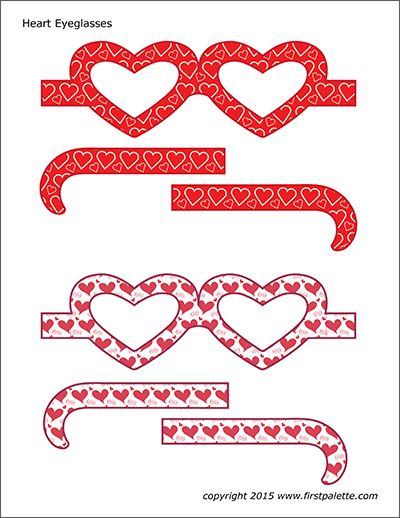 Heart Eyeglasses Templates | Free Printable Templates &  Coloring Pages