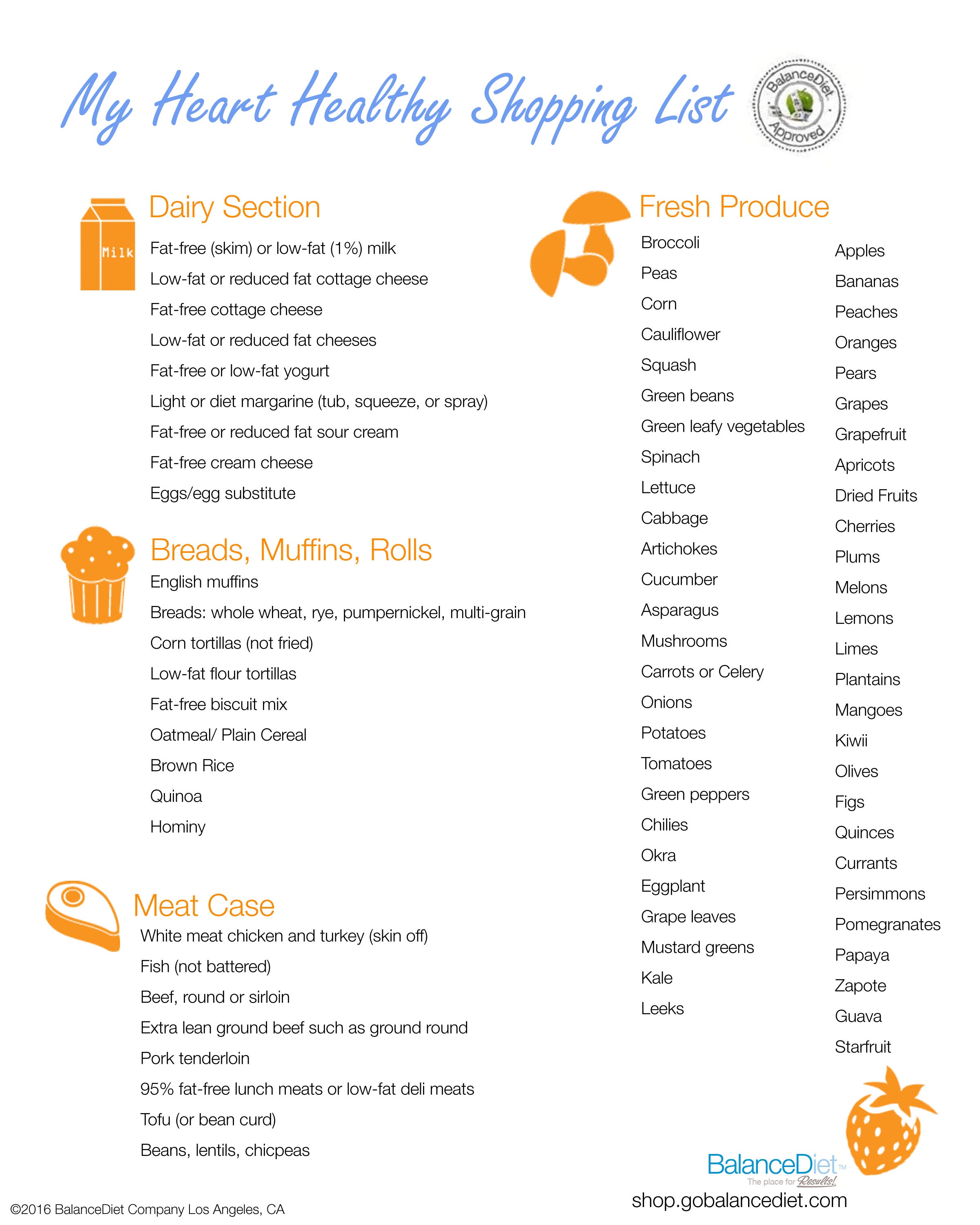 printable heart healthy grocery list