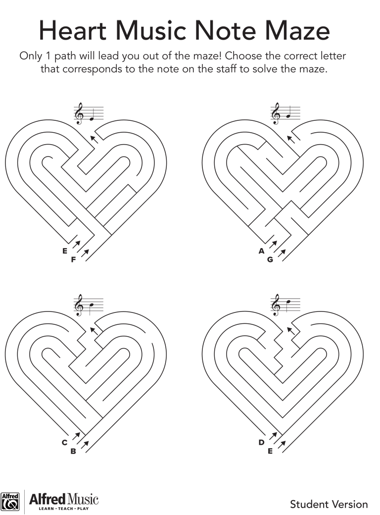 Free Valentines Day Music Maze Activity