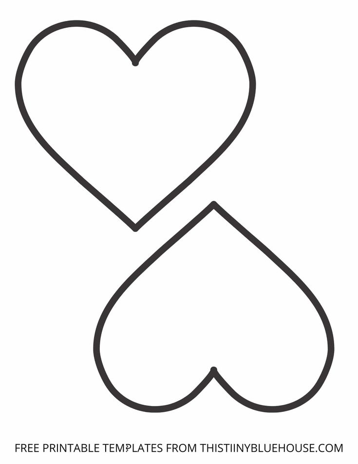 Free Printable Heart Template (6 sizes of Heart Outlines Small ...