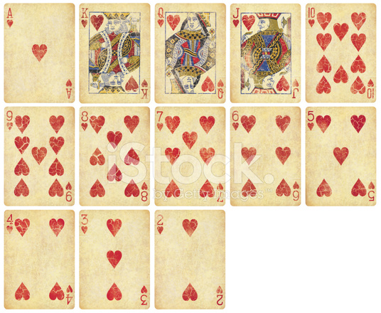 Heart Suit Of Vintage Playing Cards Stock Photo | Royalty-Free ...