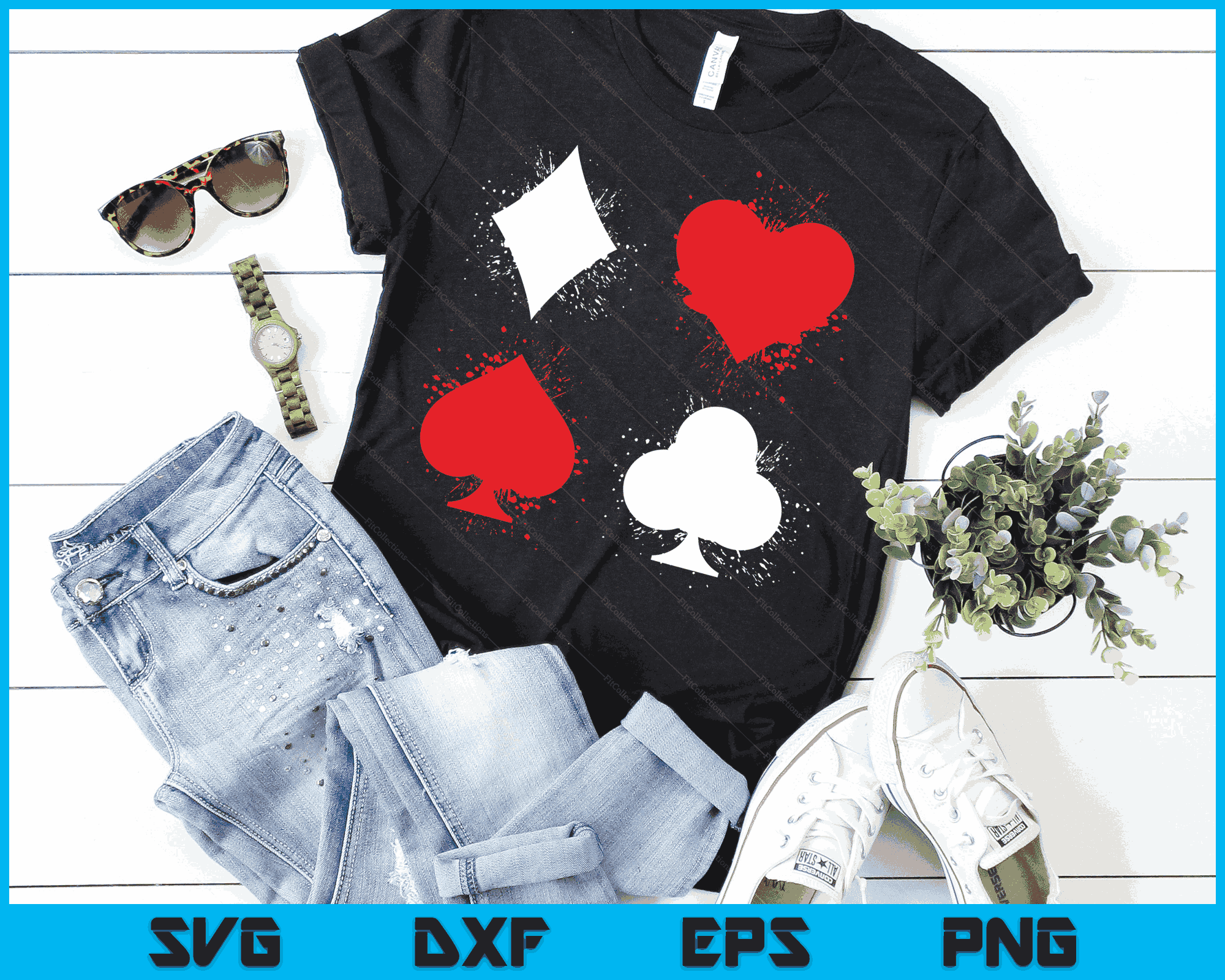 Playing Cards Poker Heart Spade All In Club SVG PNG Printable ...