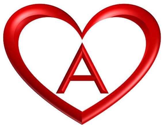 8x10.5 Inch RED Heart Shaped Printable Banner Letters and Numbers ...