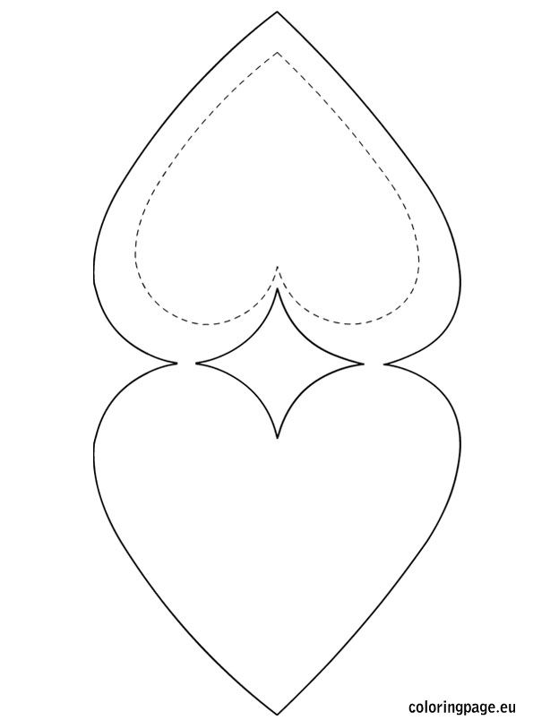 Heart shaped card template | Coloring Page