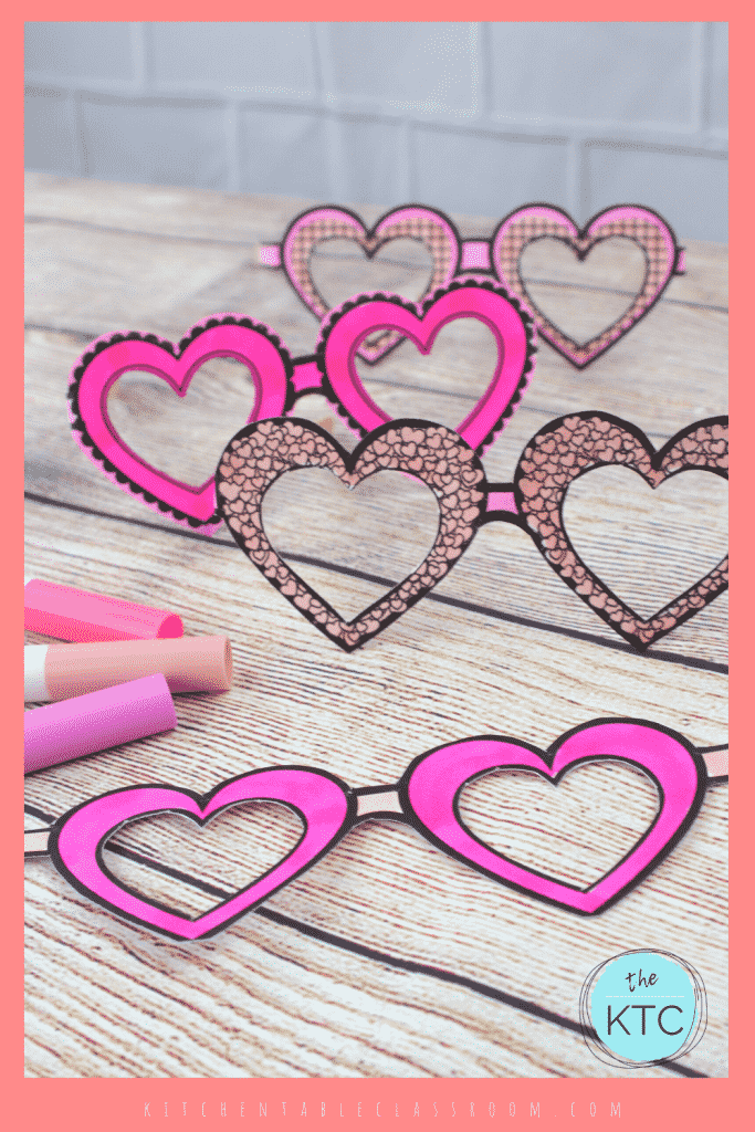printable heart shaped glasses