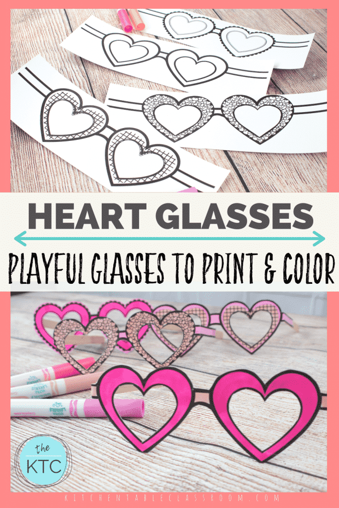 Playful Paper Heart Glasses to Print and Color - The Kitchen Table ...