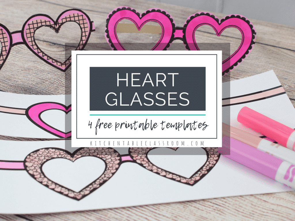printable heart shaped glasses