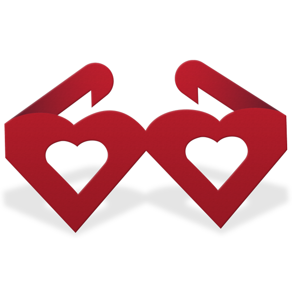 printable heart shaped glasses